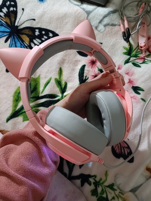 Продам Нові Навушники ONIKUMA Gaming CAT with RGB K9 3.5mm pink рожеві
