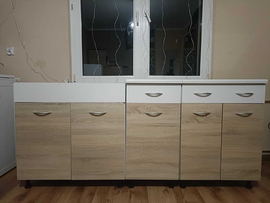Meble kuchenne - biały, dąb sonoma