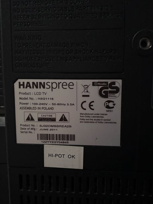 LCD TV Hannspree 32 polegadas