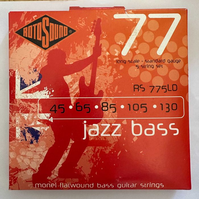 Cordas de Baixo 5 cordas Flatwound Rotosound RS 775LD