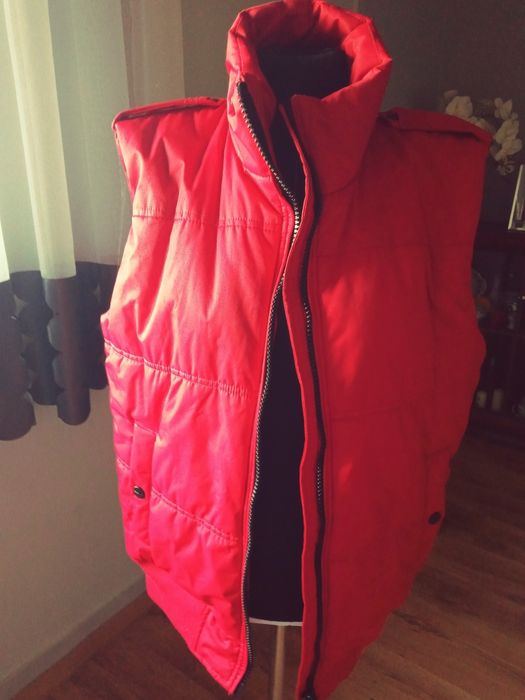 Kamizelka meska czerwona L pikowana zimowa
