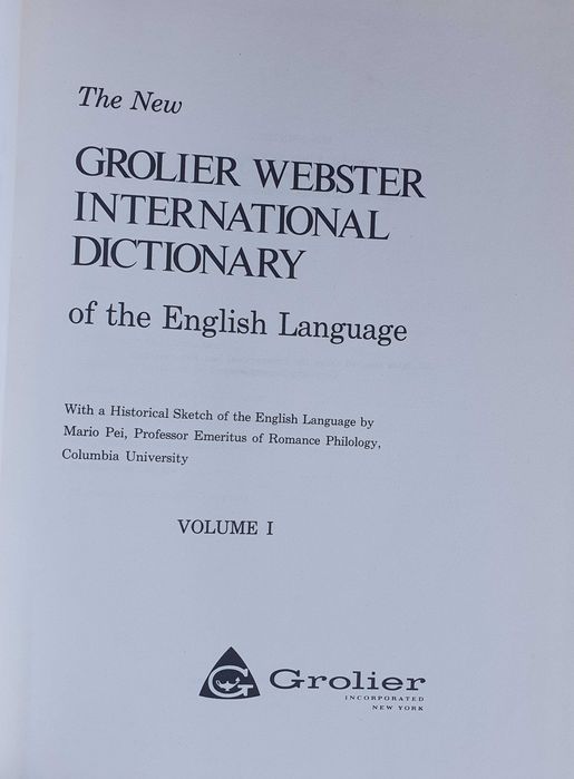 Dicionário/Enciclopédia THE NEW GROLIER WEBSTER INT. DICTIONARY - 1976