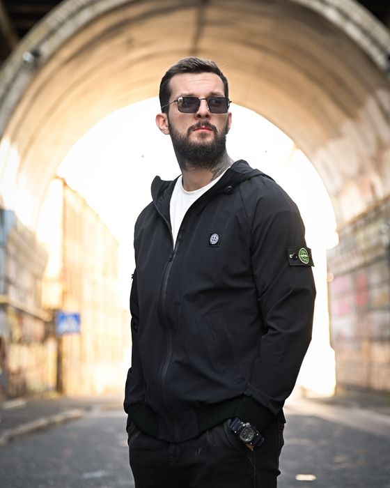 Куртка Стон Исланд черная Ветровка Stone Island Плащевка Stone Island