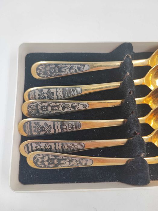 Десертні ложки "Северная Чернь" в комплекті 6 од.; срібло 875 проби