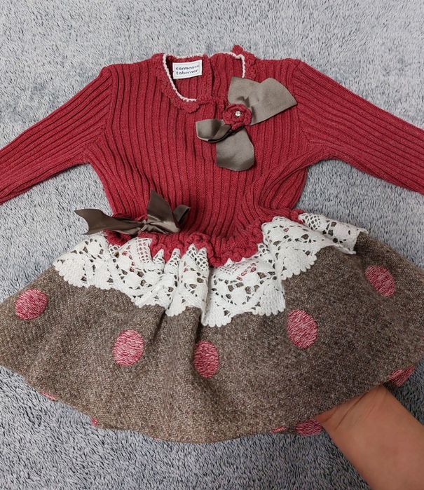 Теплое осеннее платье Carmen Taberner. Испания. Р. 86-92, на 1,5 года.