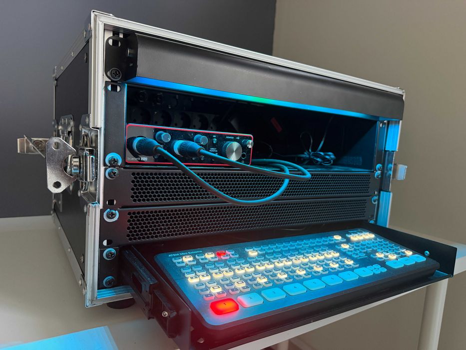 Rack p/ Video Live-streaming | Blackmagic Atem Mini Extreme