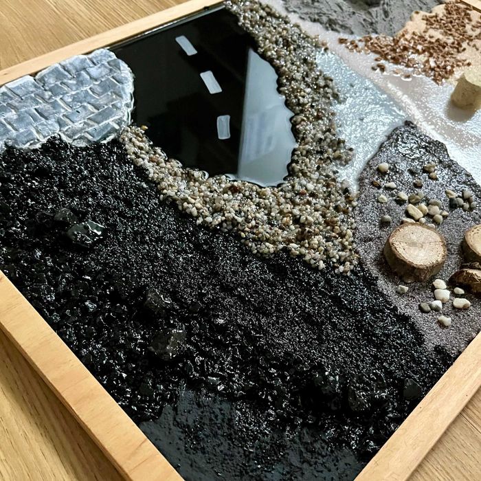 Plac budowy Panel sensoryczny Makieta Montessori zabawa duży