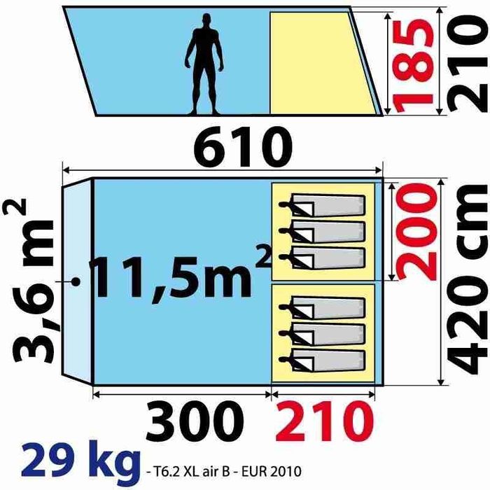 Tenda Quechua 6.2 xl air