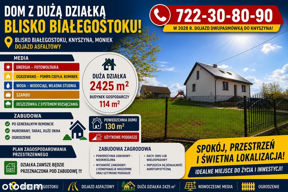 Blisko B-stoku 130/2400 rekuperacja, fotowoltaika, pompa, kominek