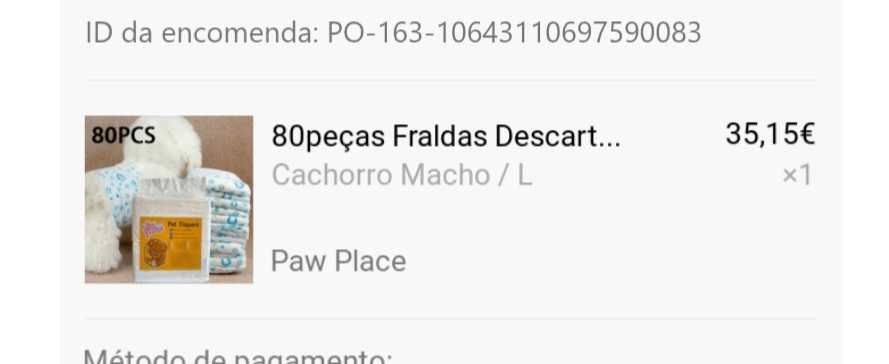 Fraldas para mao macho L 80 unidades