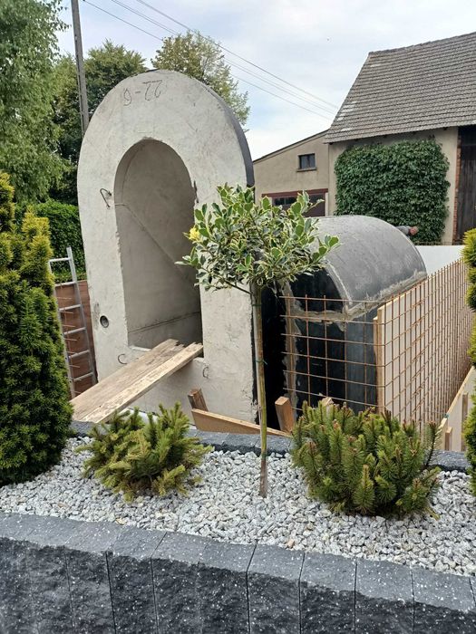 Piwnica betonowa ogrodowa ziemianka betonB30W8 schody tunel wentylacja