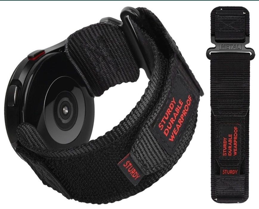 Pasek outdoor do Samsung Watch 4/5/5PRO, czarny 20mm