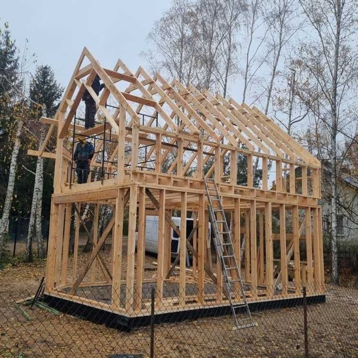 Dom 35m - konstrukcja szkieletowa 35+35m2