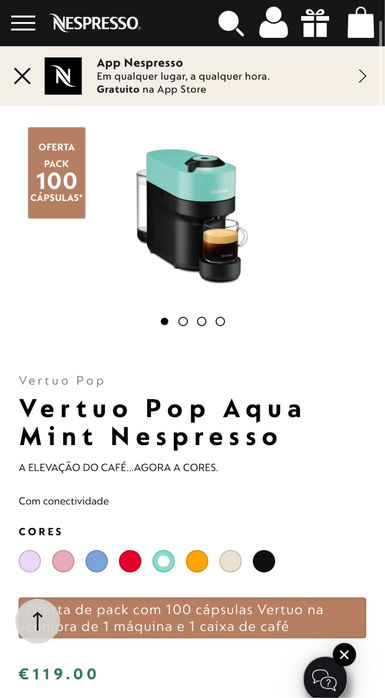 Máquina Nespresso Vertuo Menta