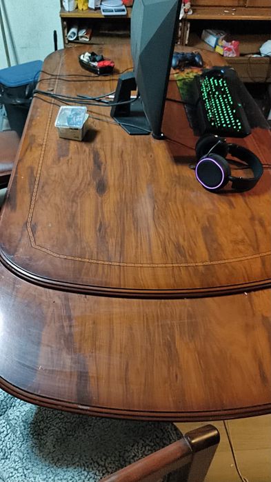 Mesa de Jantar Extensível de Madeira Maciça