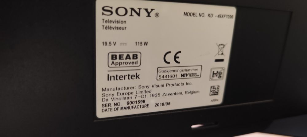 Vendo TV SONY 49XF7096 (avaria)