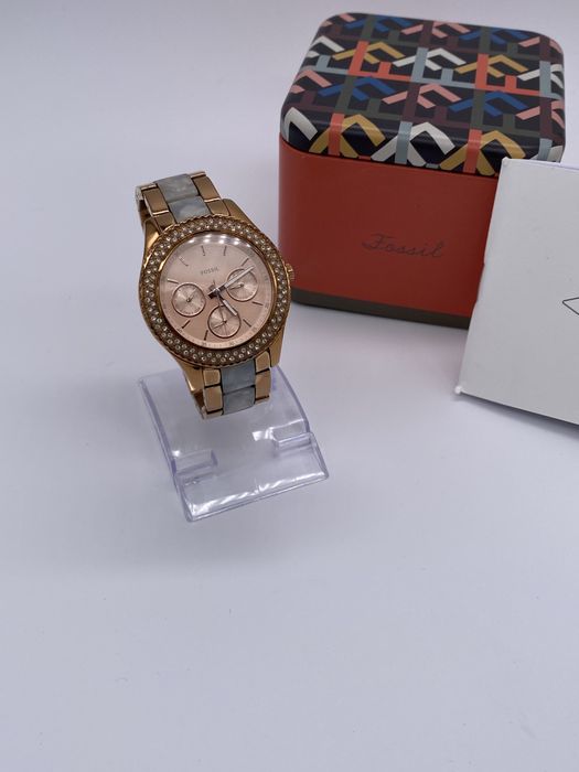 Zegarek damski złoty kobiecy Fossil ES4755 bransoletka biżuteria