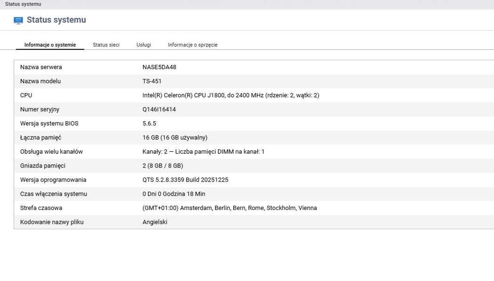NAS Qnap TS-451 16GB RAM !!!