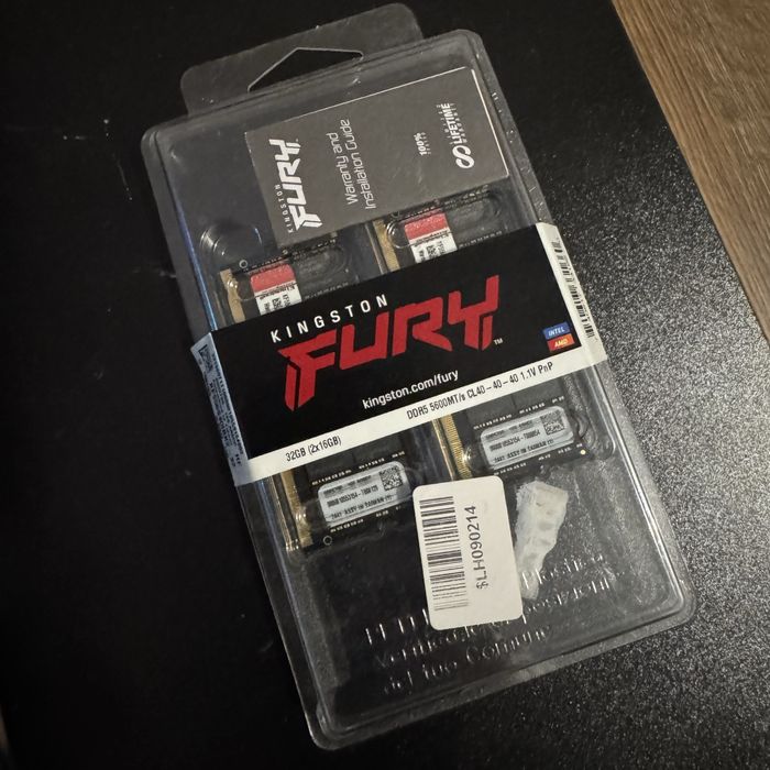 DDR5 32GB 5600 для ноутбука KINGSTON FURY модель: KF556S40IBK2-32