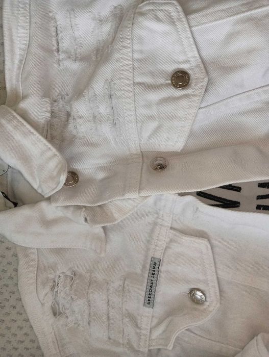 kurtka jeansowa S - M Biala, Granatowa