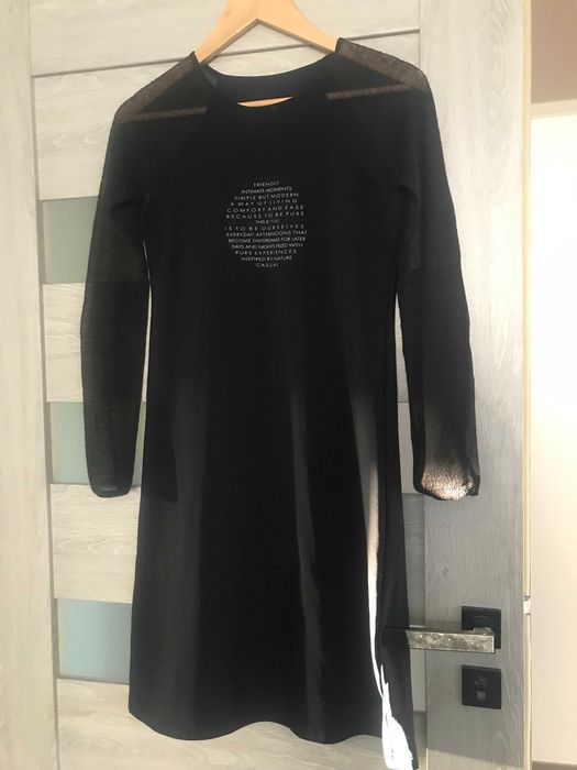 Sukienka czarna inspired by nature casual  PURE S/M