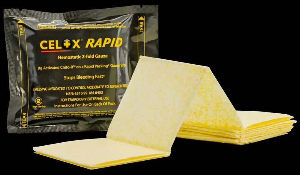 Новая Кровоостанавливающая повязка Celox, Rapid Z-Fold Gauze Оригинал