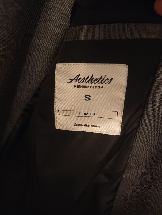 Męska szara marynarka slim fit Sinsay rozmiar S