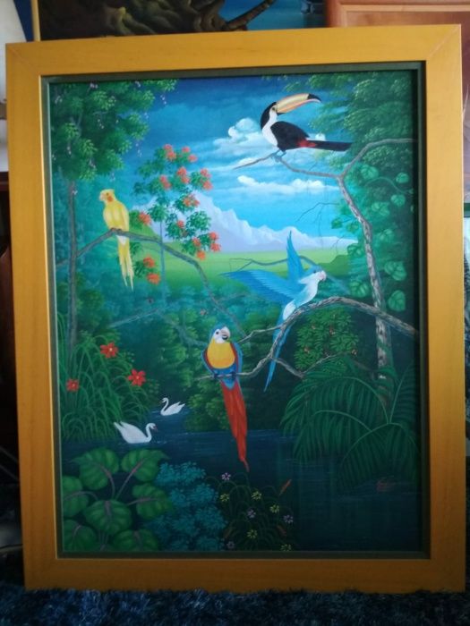 Quadros exóticos pintados a óleo