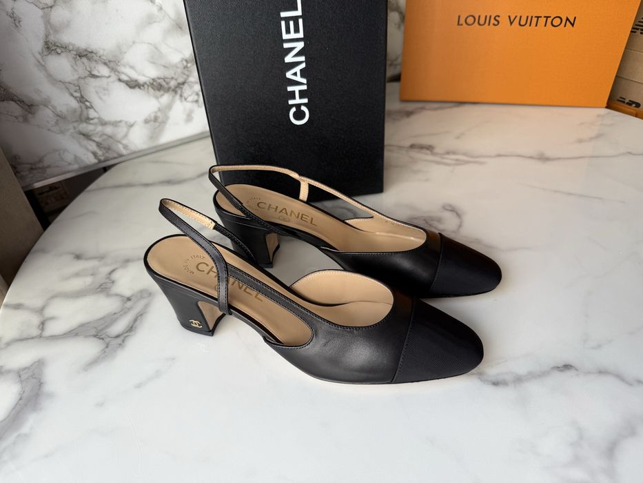 Czółenka Chanel Slingback leather