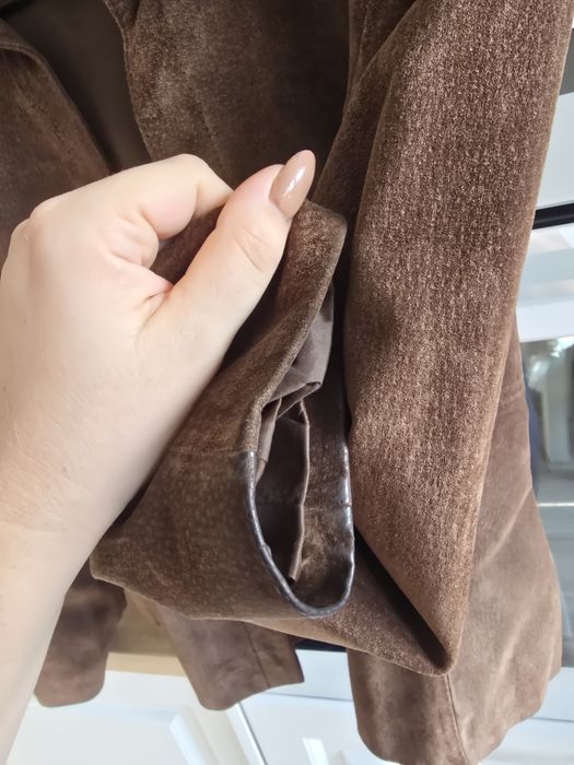 Kurtka damska ze skóry naturalnej brązowa jesień viral