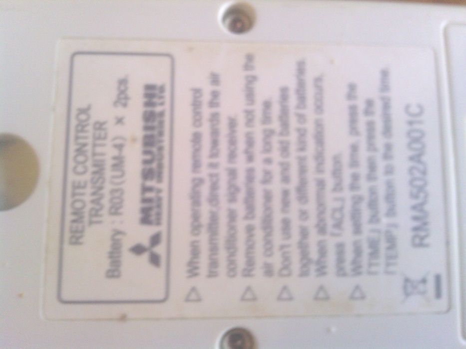 Comando de ar condicionado Mitsubishi