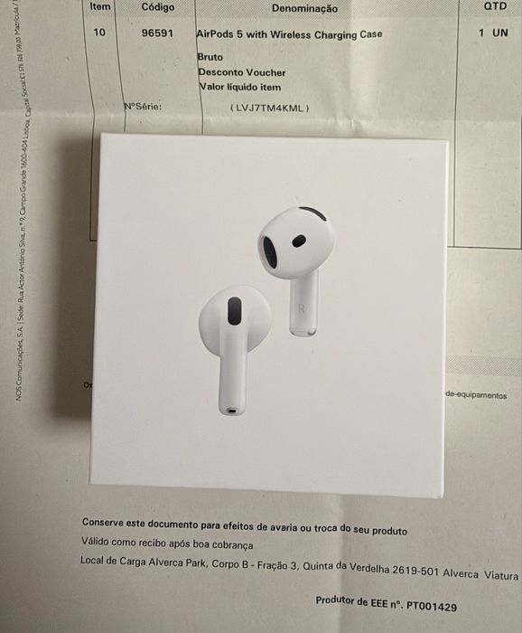 (NOVO/SELADO) Airpods 5 com caixa de carregamento Wireless