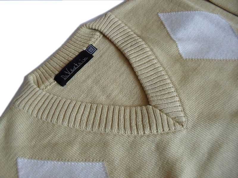 SWETER POLSKI De Vertain WEŁNA MERYNOS 50%  piaskowy męski XXL - NOwy