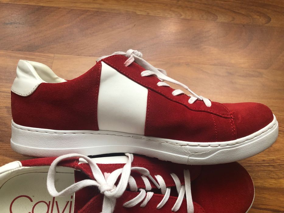 Calvin Klein Sammy 2 czerwony zamsz skóra Sneaker buty sportowe