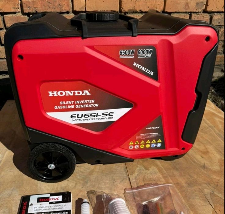 СУПЕР ЦІНА ‼️ Інверторний бензиновий генератор-чемодан Honda EU65i-SЕ 6.0/6.5 кВт з електростартером та колесами 3/4/5/7 кВт