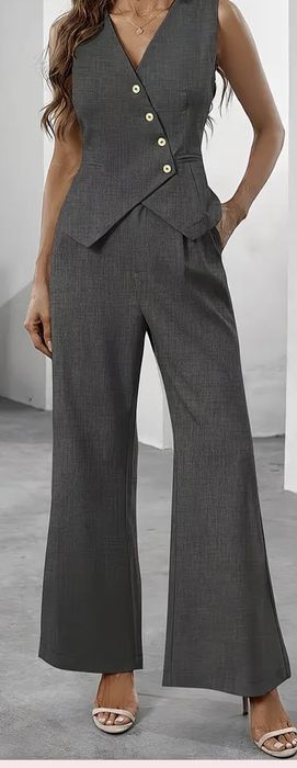 Komplet damski spodnie + kamizelka  S