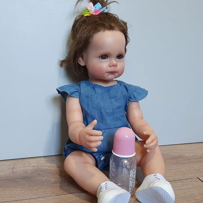 Силиконовая кукла реборн 55 см .Оригинал.3D рисунок,вены