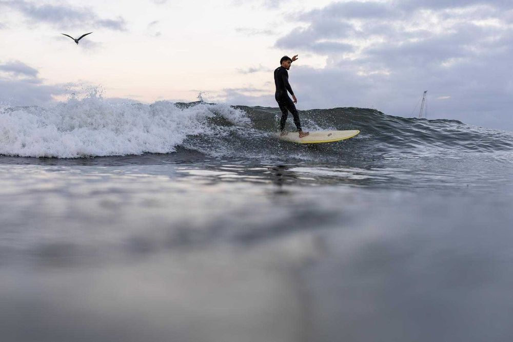 7'4 Velzy egg surfboard