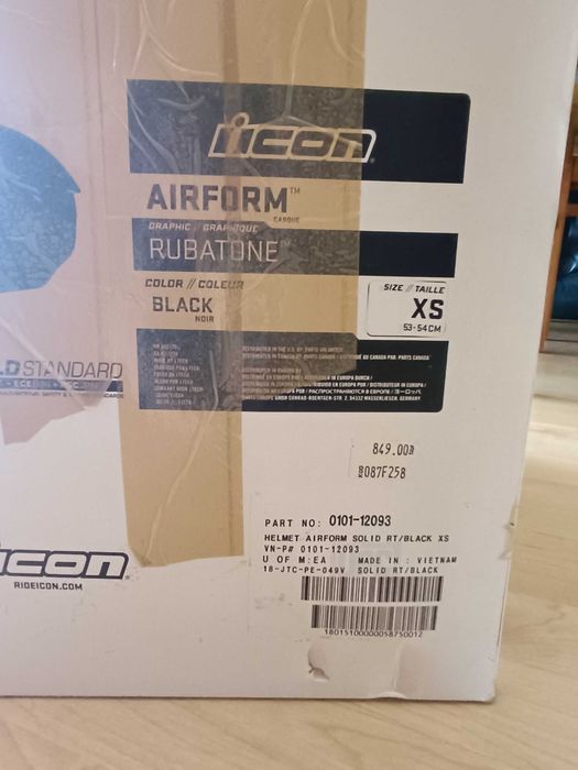 Kask motocyklowy Icon Airform Rubatone Black XS