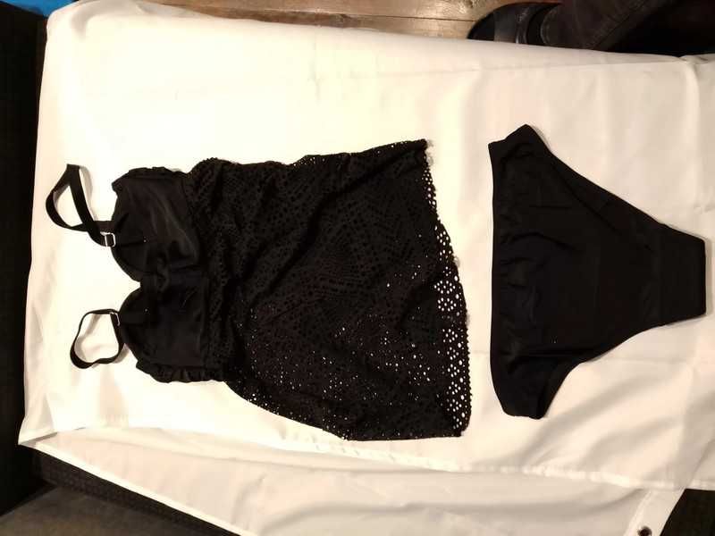 Tankini komplet kostium kąpielowy czarny 38 BPC