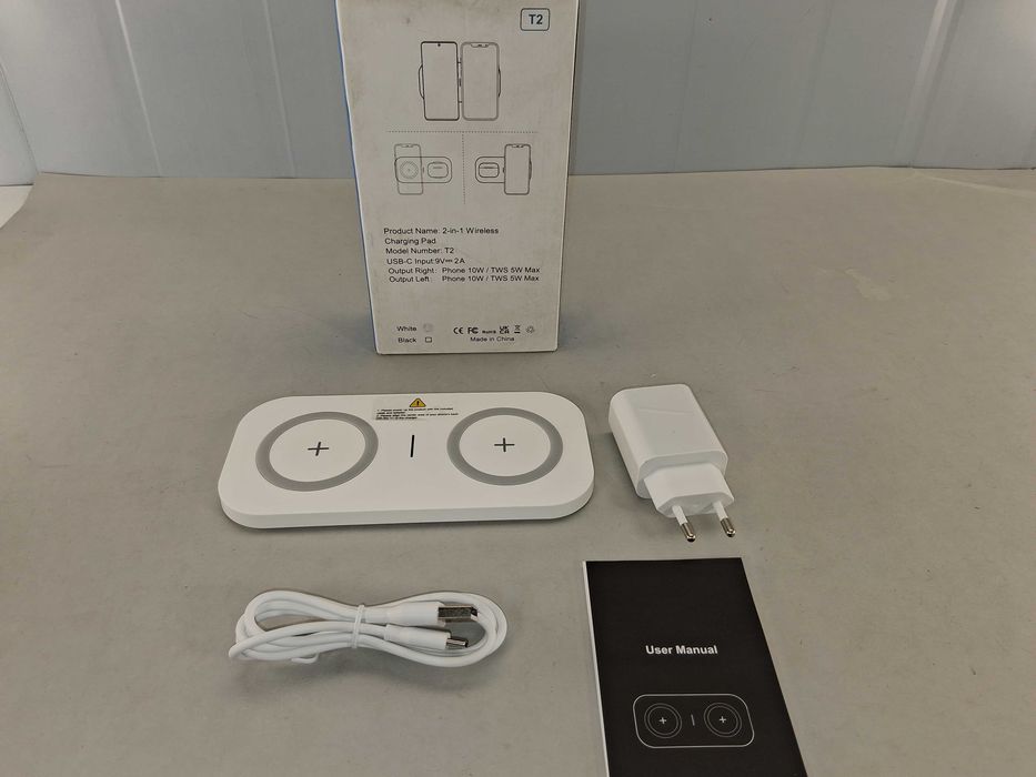 N008 Ładowarka Indukcyjna Joygeek T2 Podwójna Bezprzewodowa 2-in-1