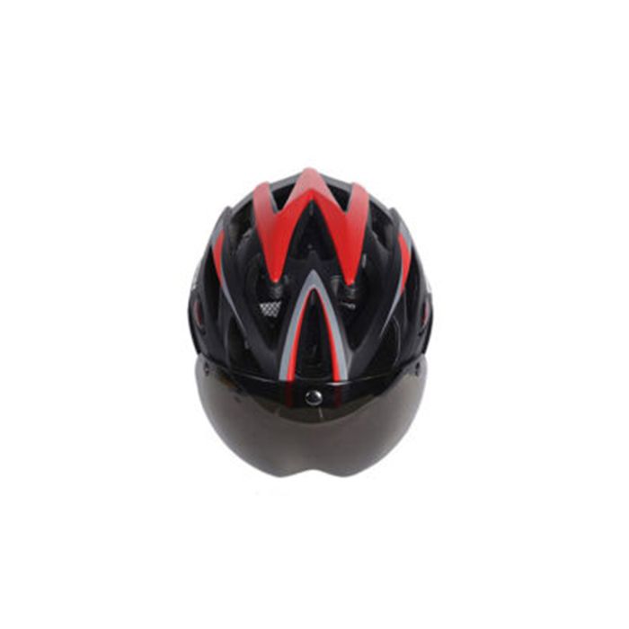 Kask rowerowy z daszkiem i przyciemnianą szybą M 55–58 cm