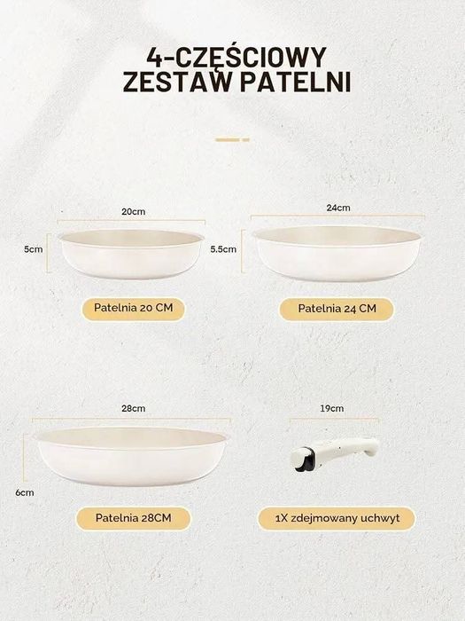 Zestaw patelni z nieprzywierającą powłoką