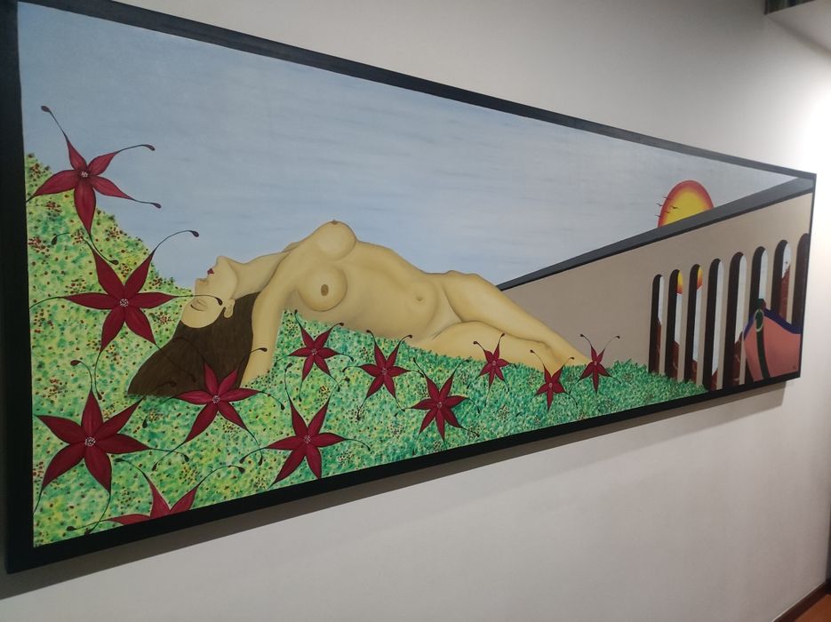 Quadro Tela pintada a óleo 900 X 2900