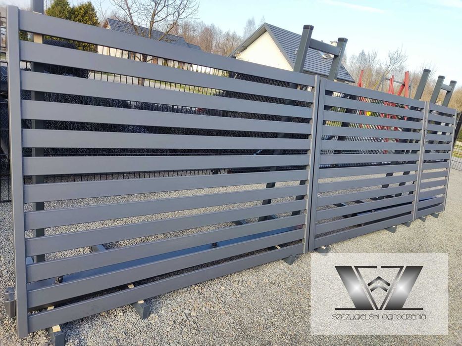 Brama palisadowa PRZESUWNA 400x140 | siatka | OGRODZENIA PANELOWE 1m2