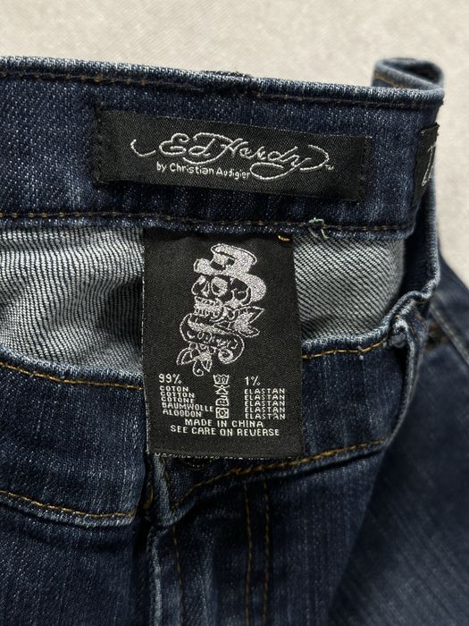 Ed Hardy y2k джинсы стразы унисекс