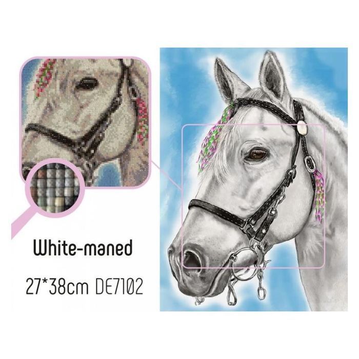 Diamond painting mozaika  - Biały koń