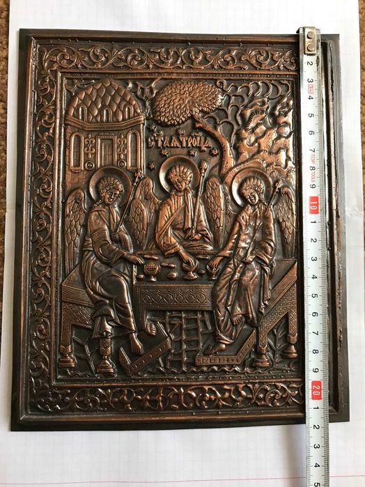 Икона Святая Троица из меди