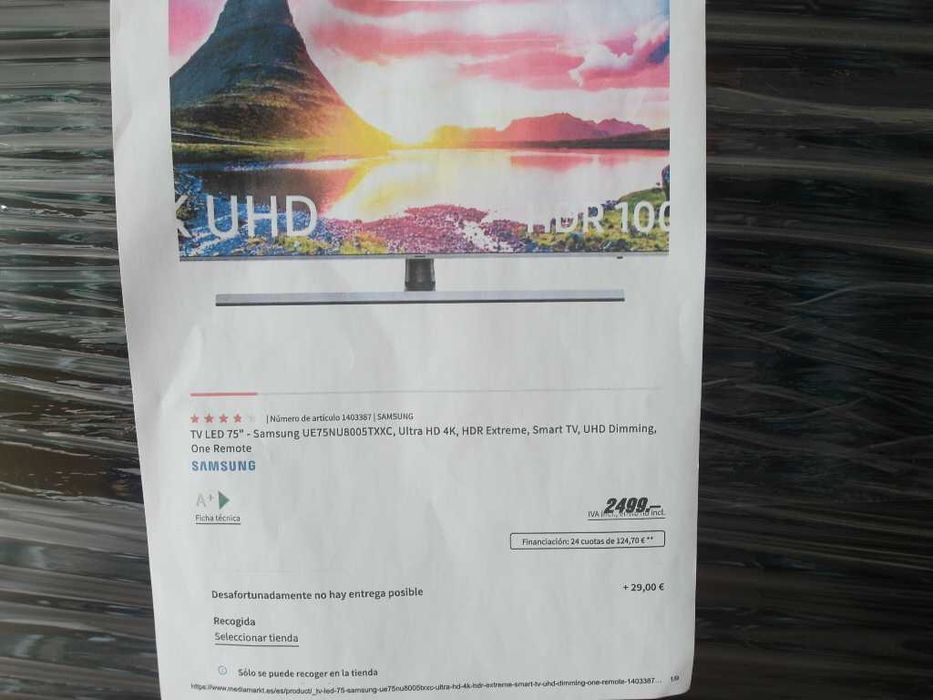 Televisor QLED Samsung 75" Como Novo