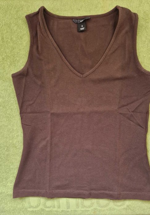 Top de Alças castanho, H&M, tamanho S